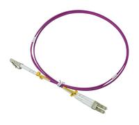 Labgear Cavo in fibra ottica, 1 m, LC a LC multimodale duplex OM4 LSZH, cavo patch audio digitale in fibra, velocità dati 100 Gb/Gigabit, rete ad alte prestazioni, colore: viola