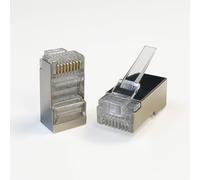 Labgear Connettore Ethernet schermato STP 8P8C RJ45 con contatti placcati in oro 50µ, pass-through per cavo Cat6 solido e incagliato, 24-26 AWG, confezione da 50