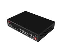 Labgear Switch di rete PoE Gigabit a 4 + 2 porte, portata 300 m, sdoppiatore Ethernet ad alta velocità non gestito con portata estesa, montaggio su scrivania o a parete, alloggiamento in metallo