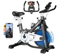 LABGREY Cyclette Professionale, Bicicletta ad attrito Indoor da Camera con Schermo LCD e Portabicchieri, Volano 15kg, per Fitness ed Esercizio a Casa (Nero - Resistenza Magnetica)