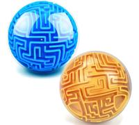labirinto 3D, 2 pezzi, puzzle 3D, labirinto a sfera, gioco di abilità per bambini dai 3, 4, 5, 6 anni in su, giochi IQ, regalo (blu + oro)