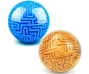 labirinto 3D, 2 pezzi, puzzle 3D, labirinto a sfera, gioco di abilità per bambini dai 3, 4, 5, 6 anni in su, giochi IQ, regalo (blu + oro)