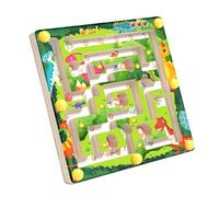 Labirinto di Colori e Numeri - Apprendimento Precoce in Legno,Tavola di Equilibrio con Forme e Percorsi,Per Asilo, Aula, Soggiorno, Viaggio, e per Bambini