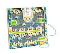 Labirinto di lettere dell'alfabeto magnetico, Labirinto di parcheggio dell'alfabeto magnetico - Giocattoli di puzzle dell'alfabeto prescolare in legno,Giocattoli prescolari piatti di puzzle