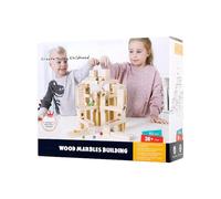 Labirinto di marmo in legno, gara di marmo in legno,Set di gioco di costruzione di 60 pezzi | Regali di apprendimento asta da corsa labirinto di marmo in legno divertente creativo