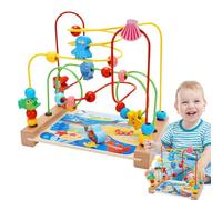 Labirinto di perle in legno - Tavola da gioco Monessori, labirinto di noce conteggio, Puzzle đe Percorso di colore, ļabirinto dee Perle Montagne Russe in Legno | Tracker magnetico utilizzato