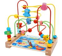 Labirinto di perline Giocattoli Labirinto di perline in legno naturale Ragionamento spaziale Montagne russe per bambini Educazione precoce classica Coordinazione occhio-mano Giocattolo per bambini