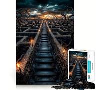 Labirinto di pietre al tramonto, puzzle da 1000 pezzi per adolescenti, gioco rilassante con bordi precisi, oggetto dei desideri di Babbo Natale 38x26cm