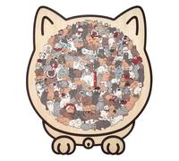 Labirinto Giocattolo Puzzle Per Gatti - Giochi Da Tavolo Da 135 Pezzi, Decorazione Educativa Per Puzzle In Legno | Adorabile Rompicapo Creativo A Colori Morandi, Oggetto Da Collezione Per Appassionati
