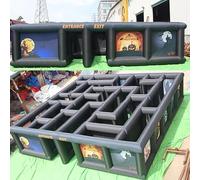 Labirinto gonfiabile della casa infestata per il divertimento all'aperto di Halloween, facile installazione con ventilatore incluso