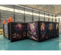Labirinto gonfiabile per Halloween, 6 x 6 m, labirinto spaventoso per divertimento all'aperto (20 x 20 piedi con ventilatore da 950 W)