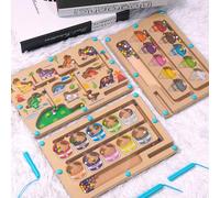 Labirinto magnetico con colori e numeri, labirinto di legno per ordinare i colori, puzzle di abbinamento e conteggio dei colori, gioco Montessori di abbinamento e conteggio, giocattolo per lo sviluppo