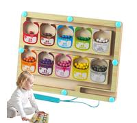 Labirinto magnetico di colore e conteggio, lavagna del labirinto magnetico - Tabella delle attività di abbinamento dei colori in legno | Giocattoli labirinto per il conteggio dei bambini