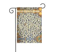 Labirinto mappa del tesoro bandiera decorazione per esterni, bandiera da appendere al giardino, piccola bandiera da giardino, bandiera invernale natalizia all'aperto 30,5 x 45,7 cm