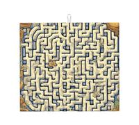 Labirinto Mappa del tesoro Stampe piano di lavoro della cucina Tappetino assorbente assorbente e antiscivolo per stoviglie Lavello da cucina