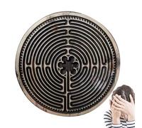 Labirinto Per Dita Legno - Tavola Meditazione | Strumento Consapevolezza Per Rilassamento Decorazione Altare Preghiera | Regalo Artigianale Pace Stress | Rompicapo Portatile In Legno