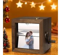 L'abitudine ha personalizzato la scatola leggera di vibrazione dell'immagine di moto, regalo di vibrazione della foto di moto della manovella illuminata su misura dell'album romantico fatto a mano