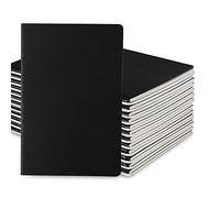 Labkiss 24 Pack Blank Notebook & Journal Bulk, Black Cover, Unlined Plain Thick Paper, A5 Size, 5.5x8.3 inch, 60 Page, Small Sketchbook Subject Note Pad Set for Women Men Kids Traveler Student Office