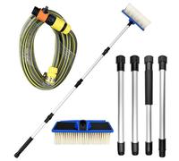 Labmilon Spazzola Lavaggio Auto, Spazzolone con Manico Telescopico in Alluminio, Scopa per Pulizia con Setole Morbide, Idrospazzola per Auto, per Caravan,Camper,Barche,Camion, Con tubo dell'acqua