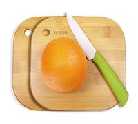 LABOOS Mini Taglieri in Bambu, Set da 2, Tagliere Piccolo 18 x 18 cm per Frutta, Pane, Formaggio, Snack, Campeggio e Cucina