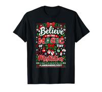 Labor And Delivery Nurse Christmas Baby Feet Santa Hat Maglietta