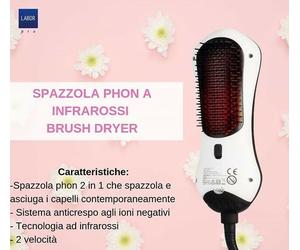 LABOR BRUSH DRYER SPAZZOLA PHON INFRAROSSI 2 IN 1 SPAZZOLA E ASCIUGACAPEPLLI
