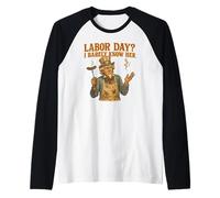 Labor Day conosce a malapena la sua divertente grafica umoristica sul barbecue Maglia con Maniche Raglan