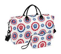 Labor Day Pugno Rosso e Blu Decorativo Viaggio Duffel Bag Sport Training Bag con Toiletry Bag per Viaggio Multifunzionale Bolsa de Mano para ropa de