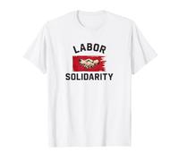 Labor Solidarietà Bandiera Rossa Protesta Sinistra Testo Scuro Maglietta