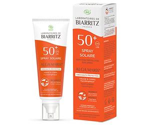 Laboratories de Biarritz - Crema solare spray - SPF50+ - ALGA MARIS® Certificato Bio - Viso e corpo - Neonato, Bambino e Adulto - Texture fluida e leggera, 100 ml