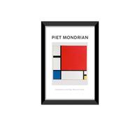 LABORATORIO 102 Quadro Piet Mondrian Composizione con Rosso Blu e Giallo (20x30 cm) Arte Contemporanea - Stampa Fotografica da Parete con Cornice inclusa - Poster Moderno Pronto da Appendere