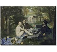 LABORATORIO 102 Quadro su Tela Édouard Manet Colazione sull'Erba (100x140cm) - 1862 Impressionismo - Stampa Artistica da Parete con Telaio Classic 2 cm Legno Abete - Quadro Moderno Pronto da Appendere