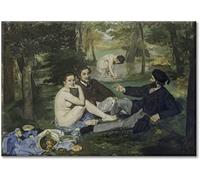 LABORATORIO 102 Quadro su Tela Édouard Manet Colazione sull'Erba (50x70 cm) - 1862 Impressionismo - Stampa Artistica da Parete con Telaio Classic 2 cm Legno Abete - Quadro Moderno Pronto da Appendere