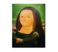 LABORATORIO 102 Quadro su Tela Fernando Botero La Gioconda Mona Lisa 1978 (30x40 cm) - Stampa Artistica da Parete con Telaio Classic 2 cm Legno Abete - Quadro Moderno Pronto da Appendere