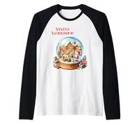 Laboratorio di Babbo Natale Palla di Neve Vintage Maglia con Maniche Raglan