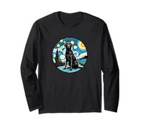 Laboratorio Labrador Retriever Nero - Stile Notte Stellata Van Gogh Maglia a Manica