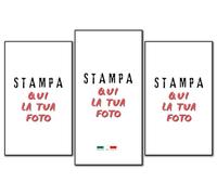 Laboratorio Radice Quadro personalizzato con foto su tela diviso su 3 pannelli in legno - Idea Regalo Set Marika cm. 60x90 personal .Originale per Casa, Anniversario, Coppia, Famiglia - Set Marika