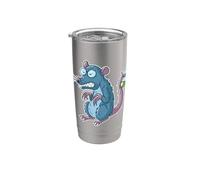Laboratorio ratto con prodotti chimici e provetta Nerd Bicchiere termico in acciaio inox doppia parete