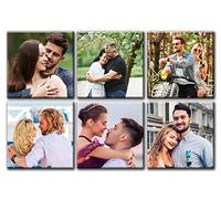 LaboratorioRadice Foto su tela personalizzata con 6 foto su tela Set Cielo cm. 40x60 diviso su 6 pannelli in legno - Idea Regalo Dimensione cm. 40x60 personal