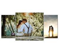 LaboratorioRadice Quadro personalizzato con 2 foto su tela diviso su 4 pannelli in legno - Idea Regalo Set Play cm. 60x121 personal