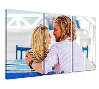 LaboratorioRadice Quadro personalizzato con foto su tela diviso su 3 pannelli in legno - Idea Regalo Set Julia cm. 60x90 personal