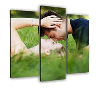 LaboratorioRadice Quadro personalizzato con foto su tela diviso su 3 pannelli in legno - Idea Regalo Set Marika cm. 60x90 personal