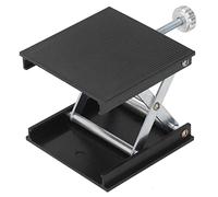 Laboratory Lifting Platform 90x90mm | 30kg Load Bearing Height Adjustable Stand | Manual Lift Platform for Measuring Tools/Levels/Lab Equipment | Aluminum Alloy Base (Black)