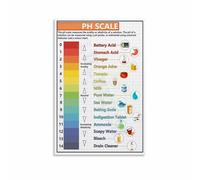 Laboratory Science Poster PH Scale and Acidity Chart Chemistry Study Guide Canvas Wall Art for Dorm Room Library Study Space(Framed,08x12inch(20x30cm))