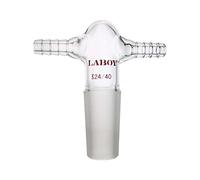 Laboy Adattatore di ingresso del vuoto in vetro con giunto interno 24/40 e due connessioni per tubi da 8 mm Adattatore per vuoto in vetro