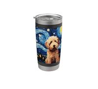 Labradoodle Art Starry Night Vincent van Gogh Dog Pet Bicchiere termico in acciaio inox doppia parete