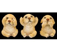 Labrador Cani Decorazione - 3er Set Statua Nichts Böses Cuccioli Regalo 8 CM