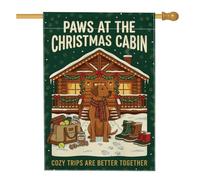 Labrador Christmas Cabin Citazione Casa Bandiera 71 x 101 cm