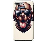 Labrador cioccolato Lab Dog con sfumature e cappello all'indietro Custodia per iPhone 7 Plus/8 Plus