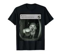 Labrador Dog Holding Beer Front Door Camera Dogs Meme Maglietta